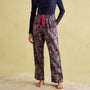 Joules STELLA Womens Pyjama Bottoms Damask front view featuring vibrant floral pattern and elasticated waist.