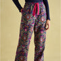Joules STELLA Womens Pyjama Bottoms Damask front view featuring floral print, elasticated waist, and deep cuffs.