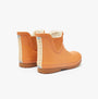 Joules RAINDANCE Girls Wellies Fox back view with measuring scale, orange rubber ankle boots with fleece lining.