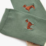 Joules EVERYDAY 2-Pack Womens Socks Green Dog close-up detail view featuring embroidered dog design.