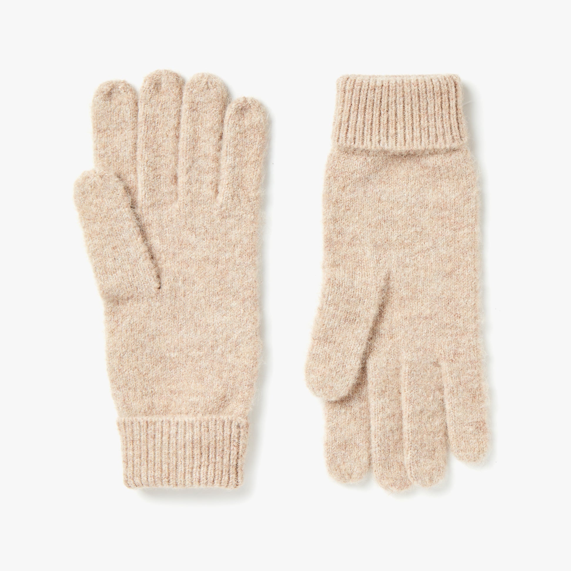 Joules CAVERSHAM Womens Gloves Oat front view showcasing soft texture and comfortable fit.