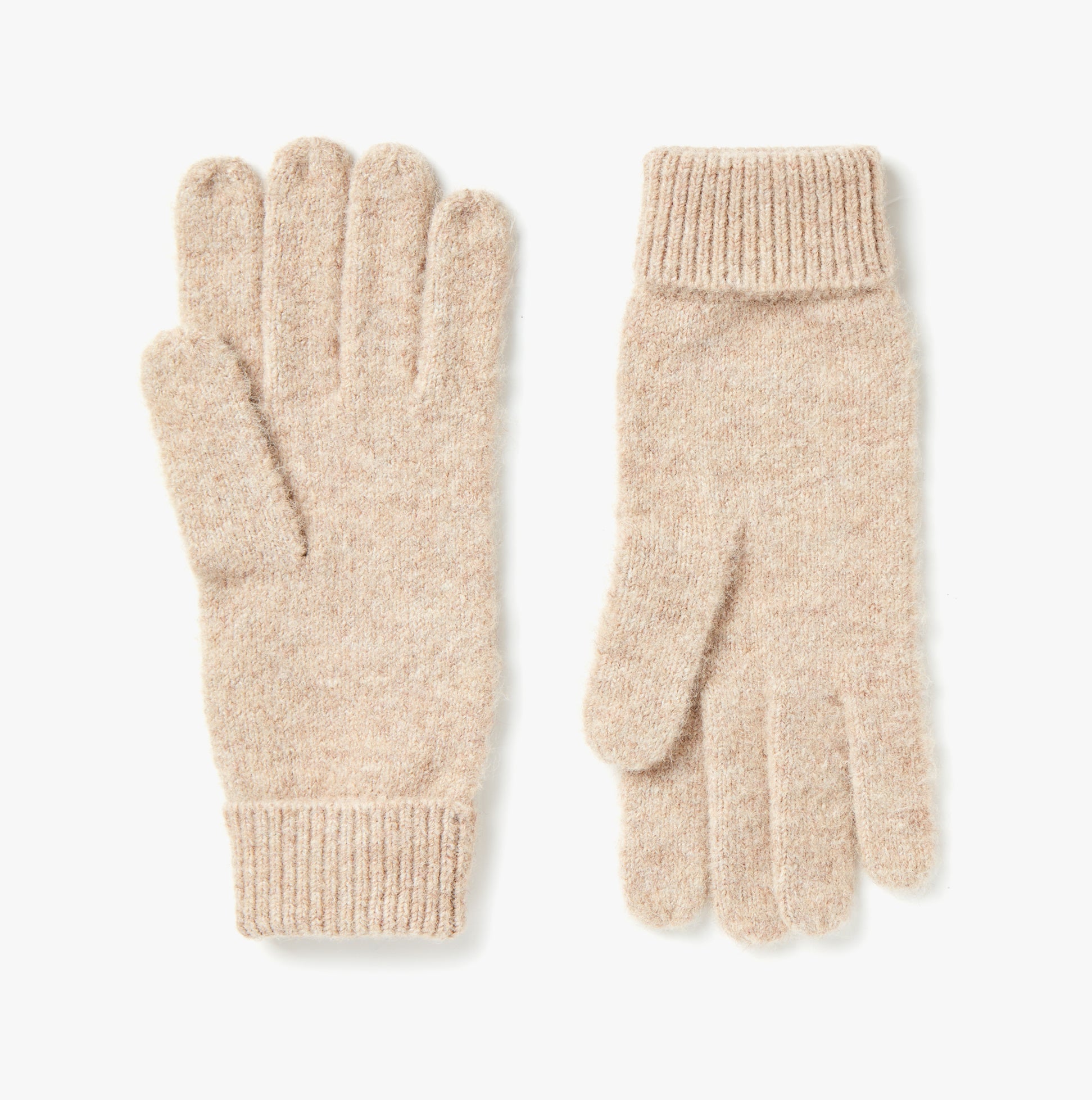 Joules CAVERSHAM Womens Gloves Oat front view showcasing soft texture and comfortable fit.