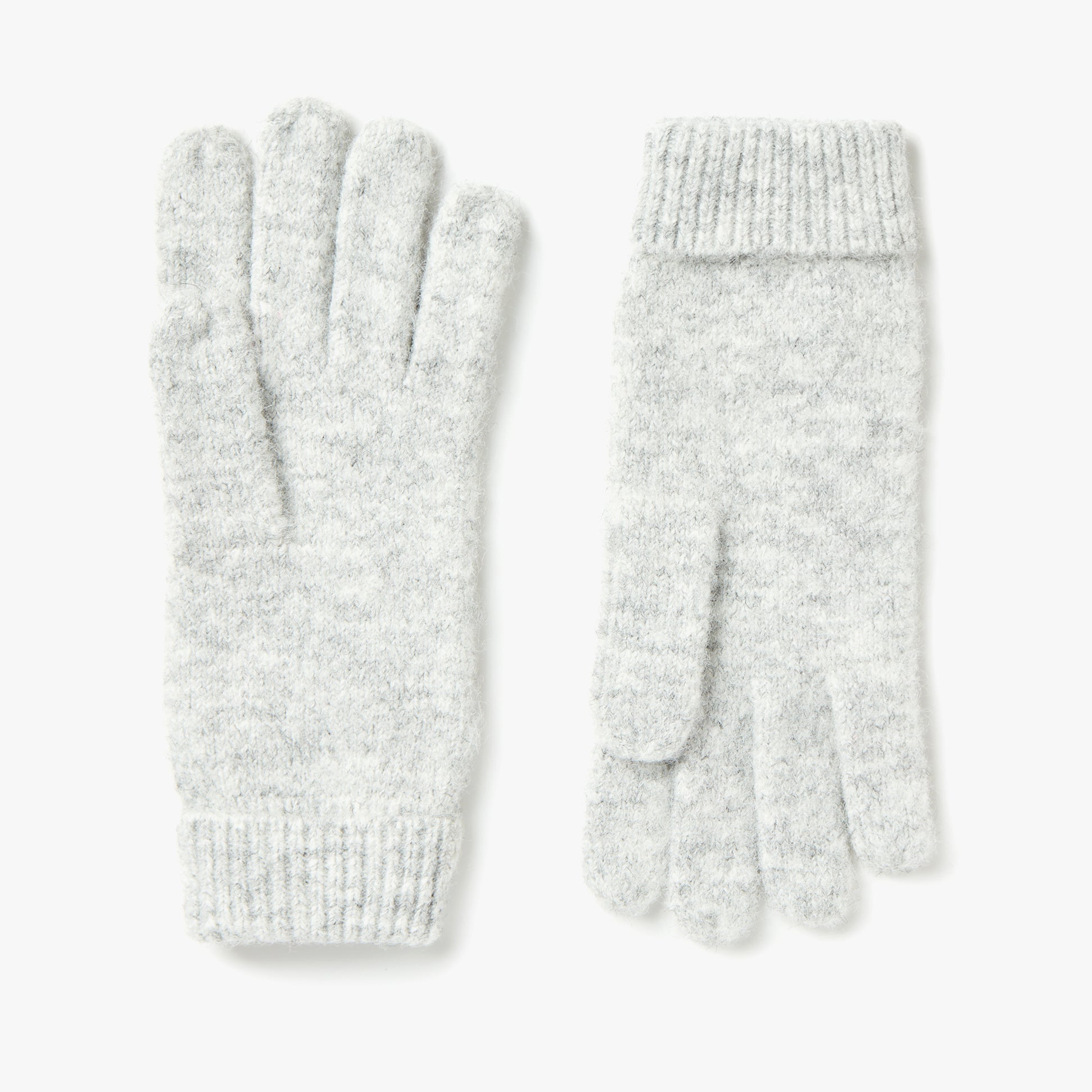 Joules CAVERSHAM Womens Gloves Grey front view showcasing soft texture and cozy design.