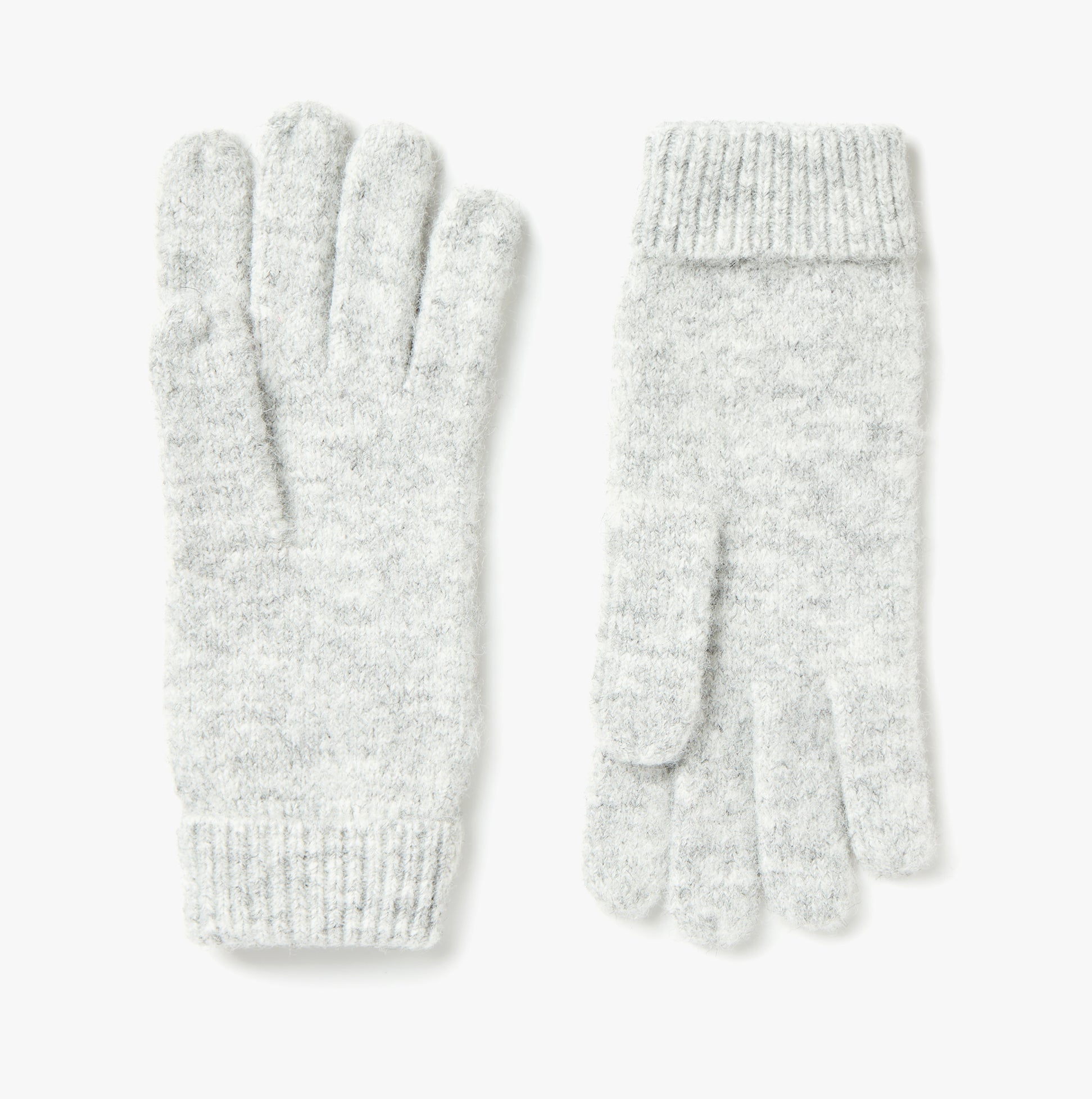 Joules CAVERSHAM Womens Gloves Grey front view showcasing soft texture and cozy design.