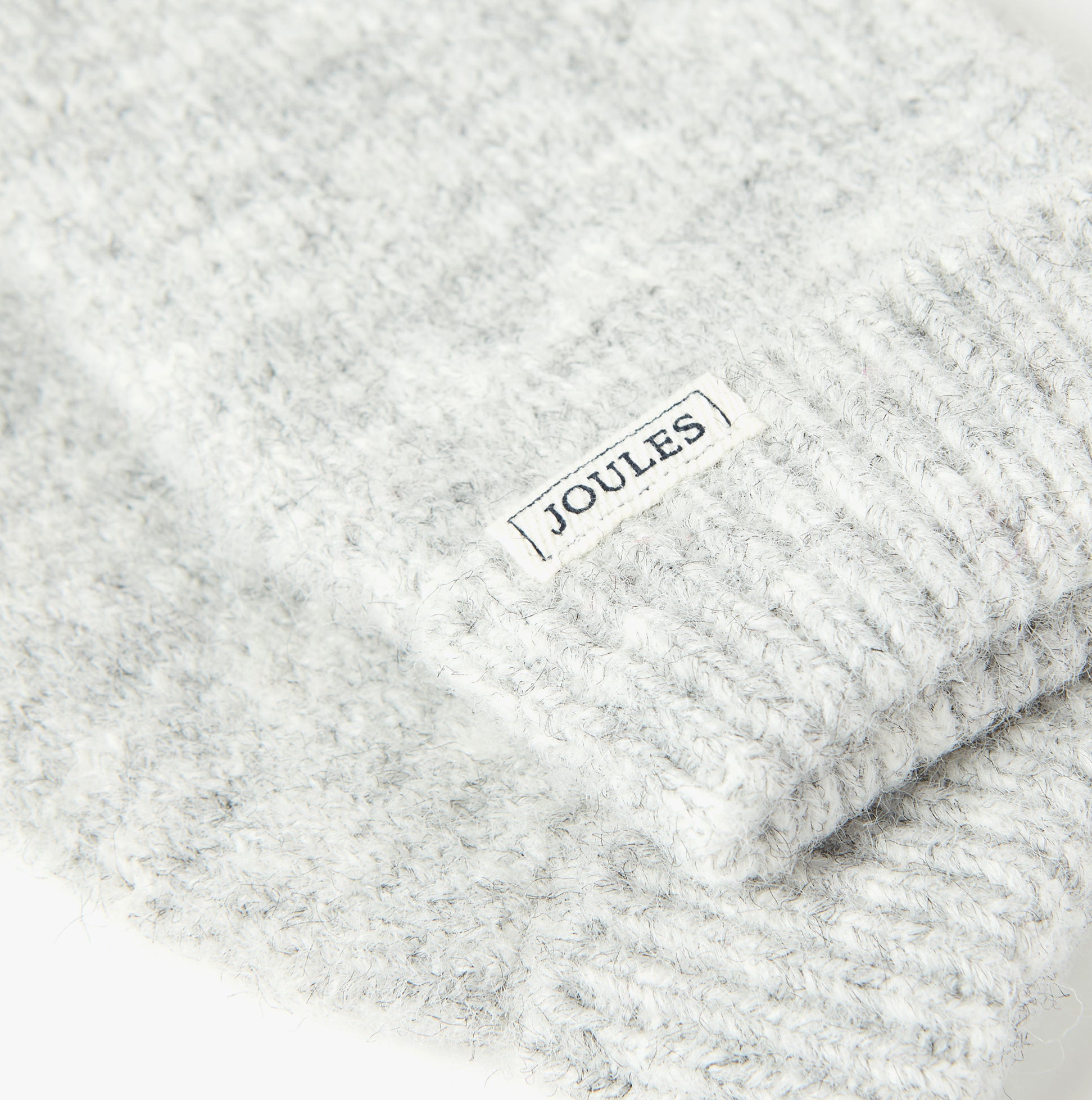 Joules CAVERSHAM Womens Gloves Grey detail view showing texture and label.
