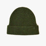 Joules BERWICK Mens Beanie Green front view, comfortable wool blend knit hat with ribbed cuff.
