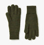 Joules BERWICK Mens Gloves Green, front view, showcasing the comfortable knit material and design details.