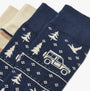 Joules KINGSBURY 2-Pack Mens Socks Navy Car detail view showing patterns and colors.