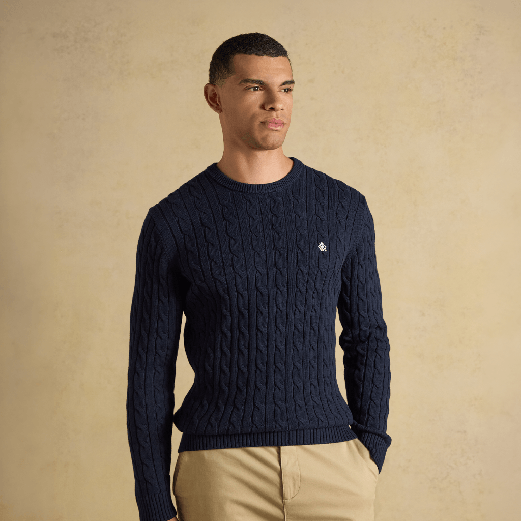 Joules CABLE CREW Mens Sweater Navy