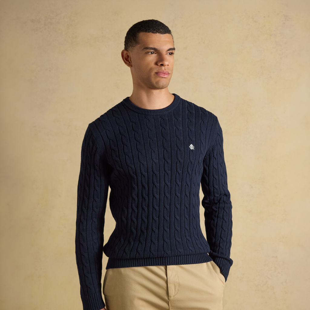 Joules CABLE CREW Mens Sweater Navy