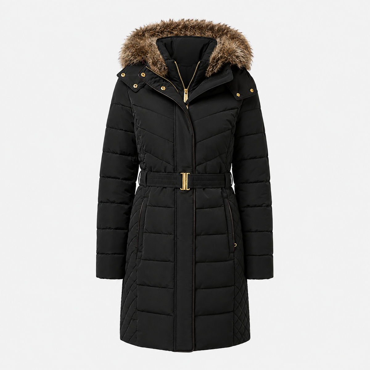 Joules ASPEN LONG Womens Longline Jackets Black