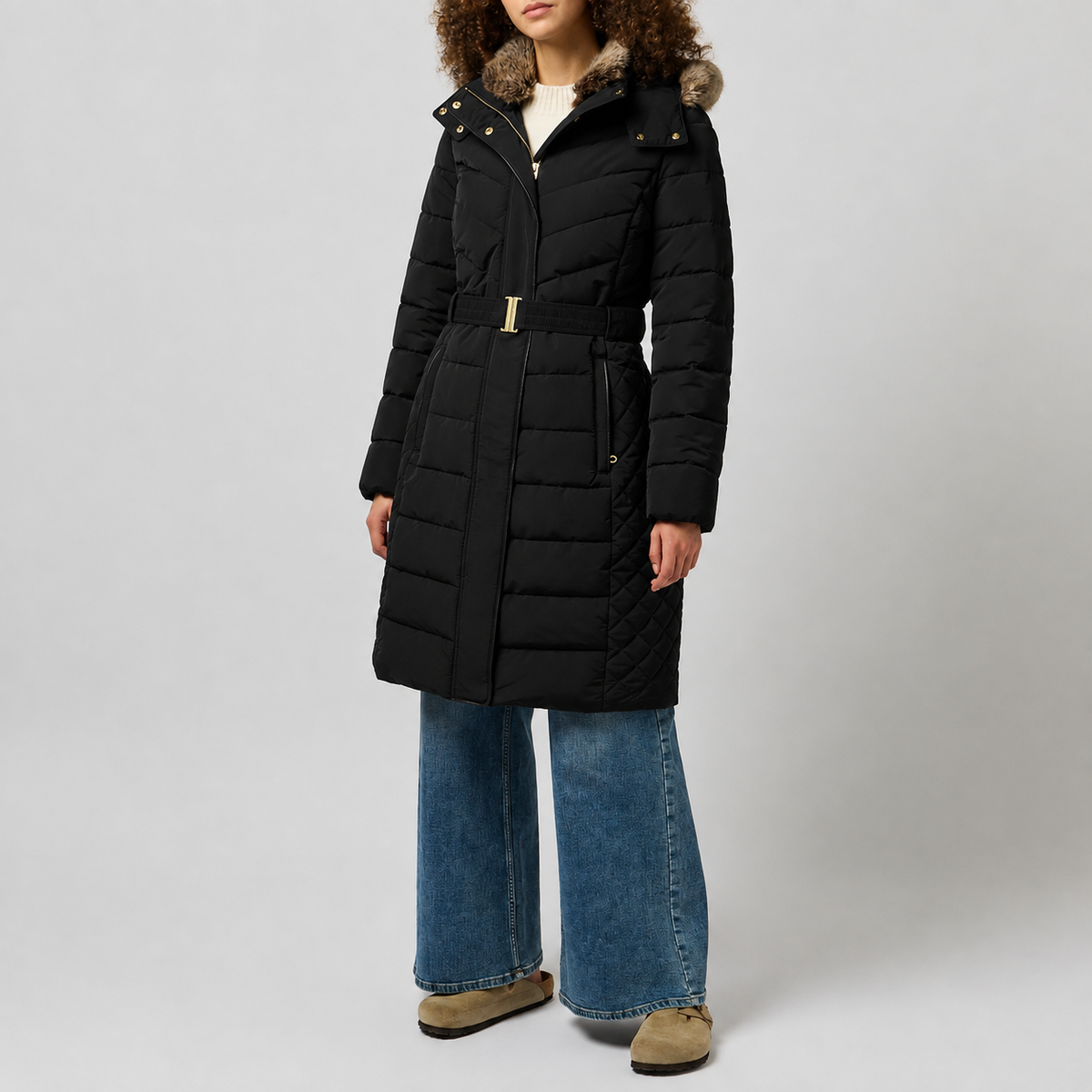 Joules ASPEN LONG Womens Longline Jackets Black