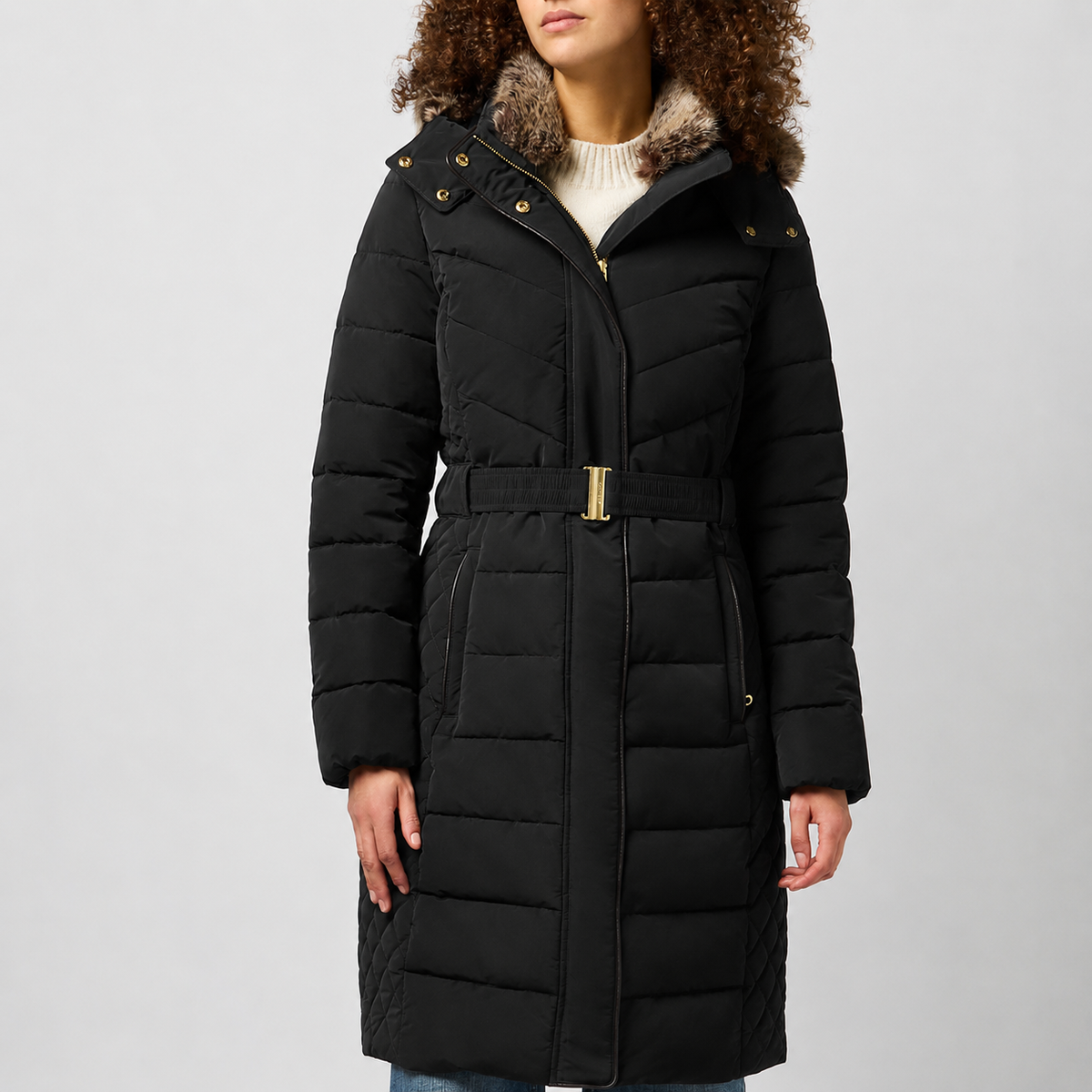 Joules ASPEN LONG Womens Longline Jackets Black