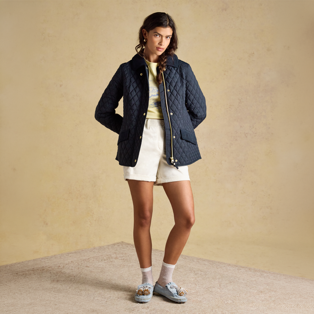 Joules HIGHCLERE Womens Quilted Jackets Navy