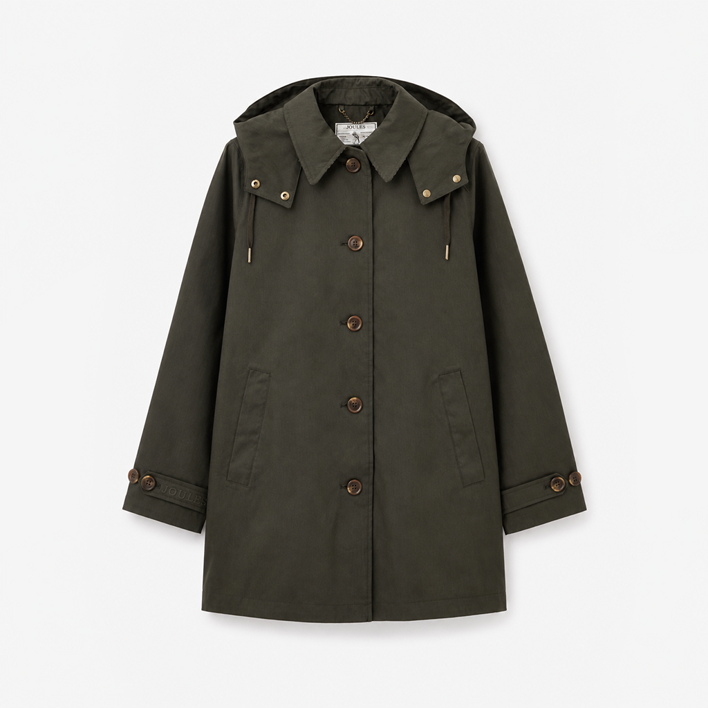 Joules RAINMORE Womens Rain Coats Khaki Green