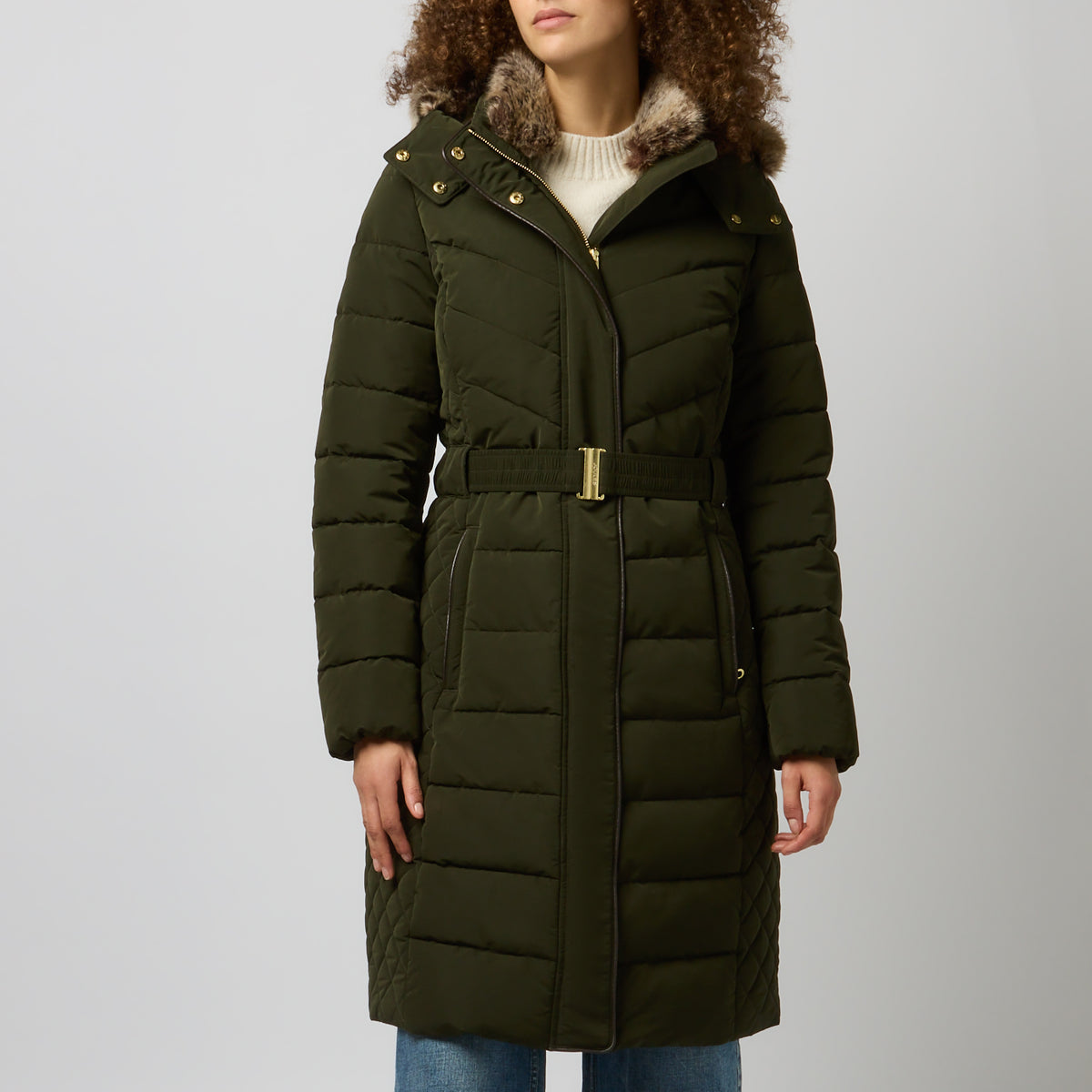 Joules ASPEN LONG Womens Longline Jackets Dark Green