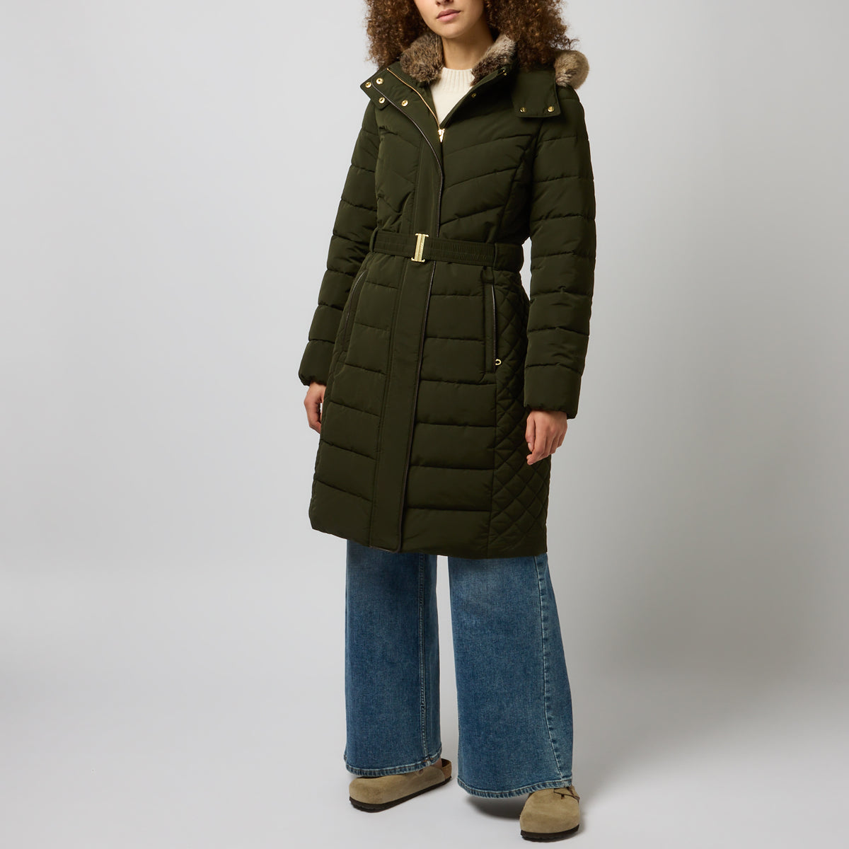 Joules ASPEN LONG Womens Longline Jackets Dark Green