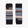 Joules KARA Fingerless Fairisle Glove Navy top view showcasing intricate pattern and textured knit detail.