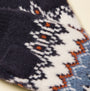 Joules KARA Fingerless Fairisle Glove Navy detail view showcasing intricate pattern and rich colors.