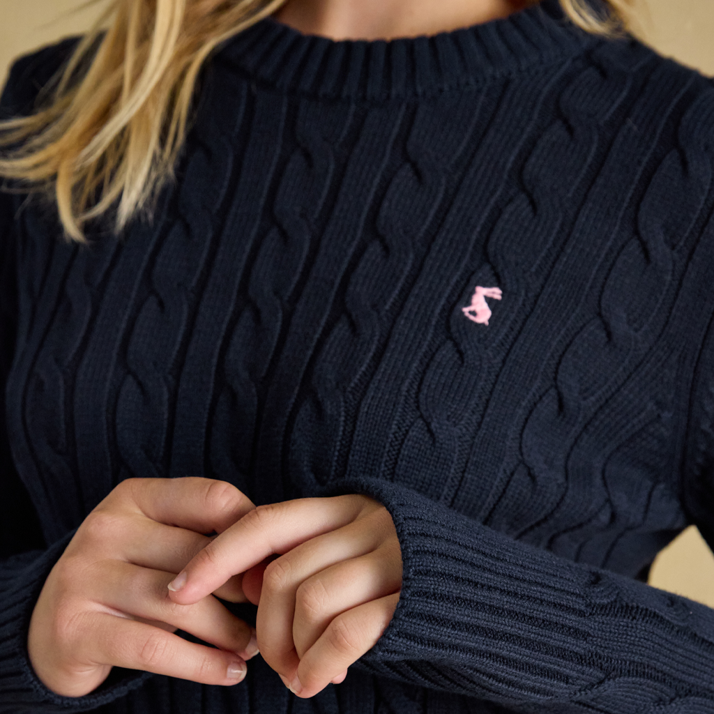 Joules CLASSIC CABLE Womens Sweaters Navy