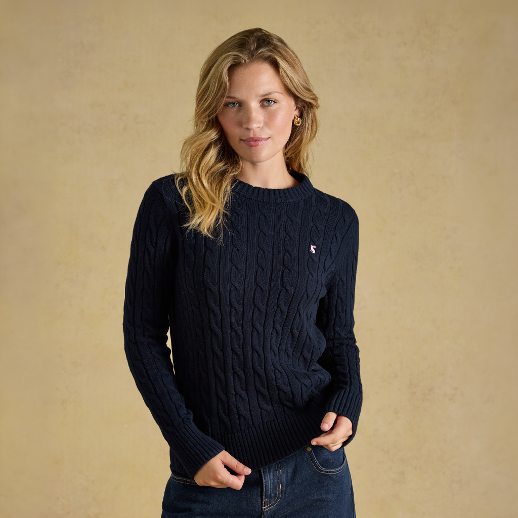 Joules CLASSIC CABLE Womens Sweaters Navy