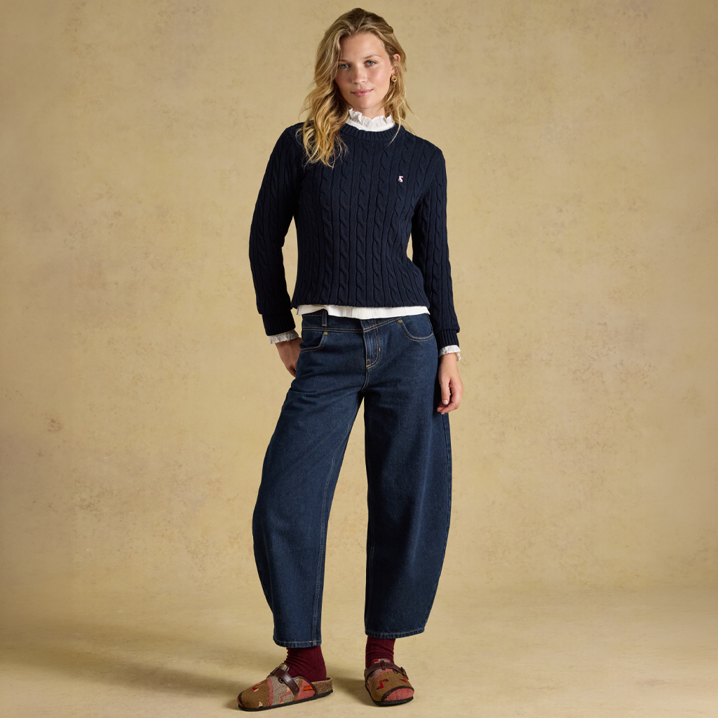 Joules CLASSIC CABLE Womens Sweaters Navy