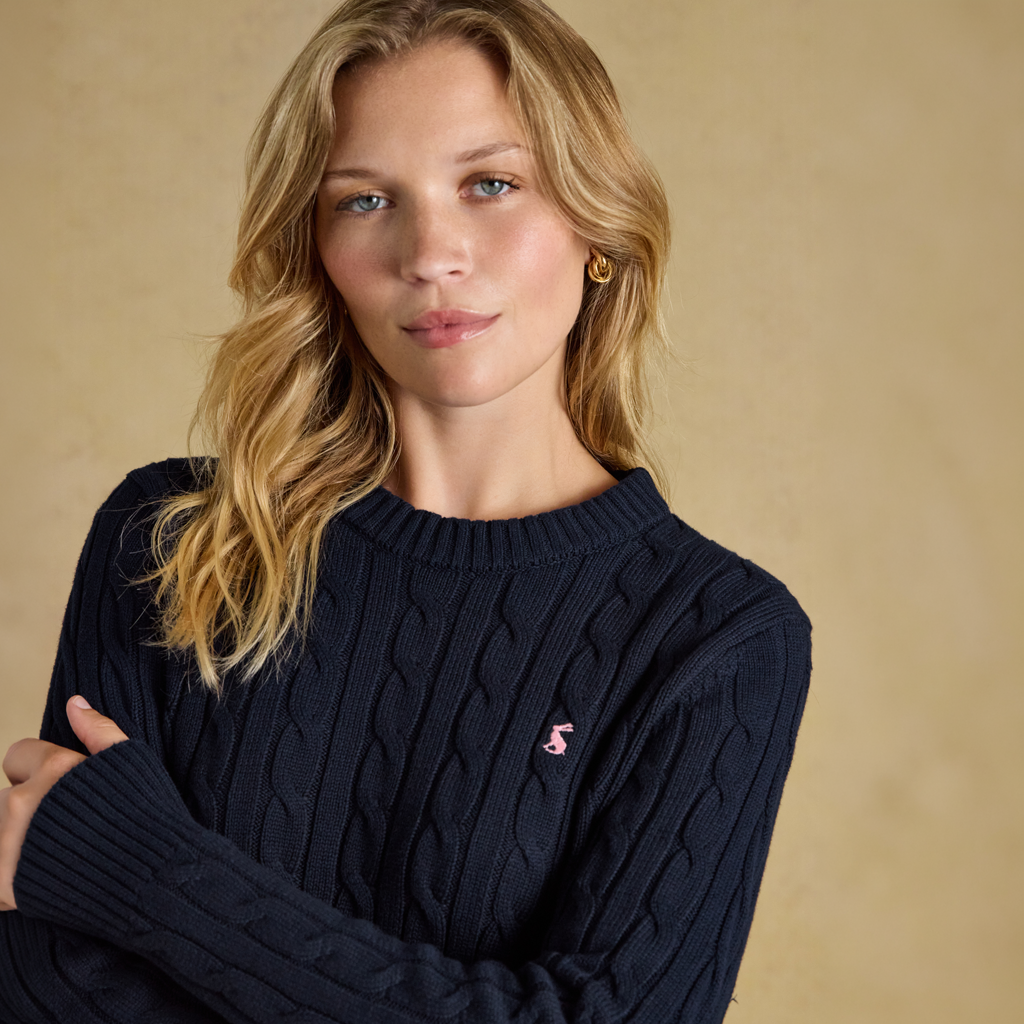 Joules CLASSIC CABLE Womens Sweaters Navy