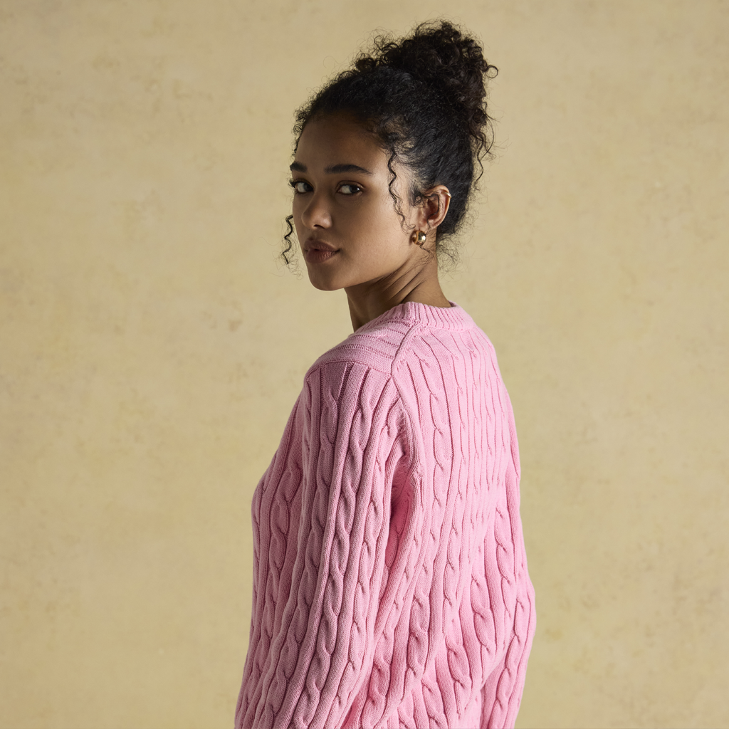 Joules CLASSIC CABLE Womens Sweaters Pink