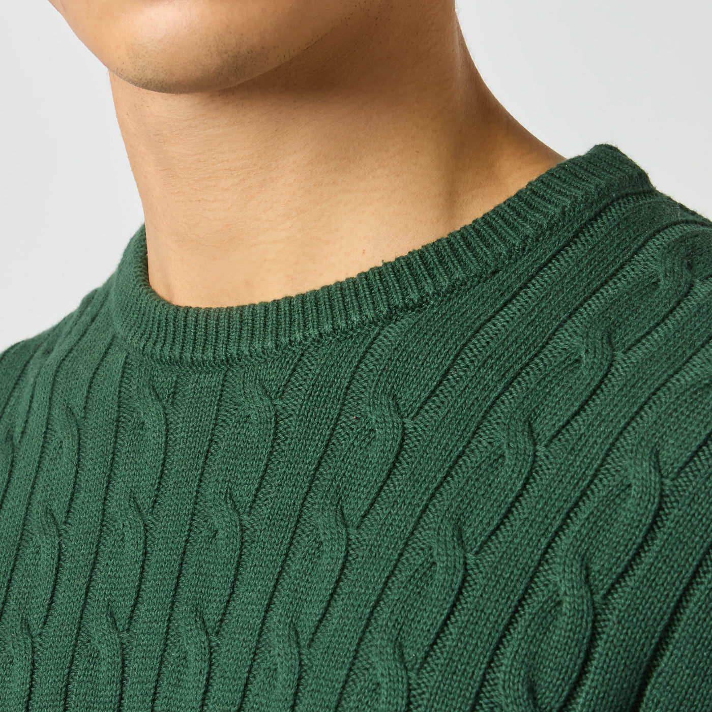 Joules CABLE CREW Mens Sweater Green