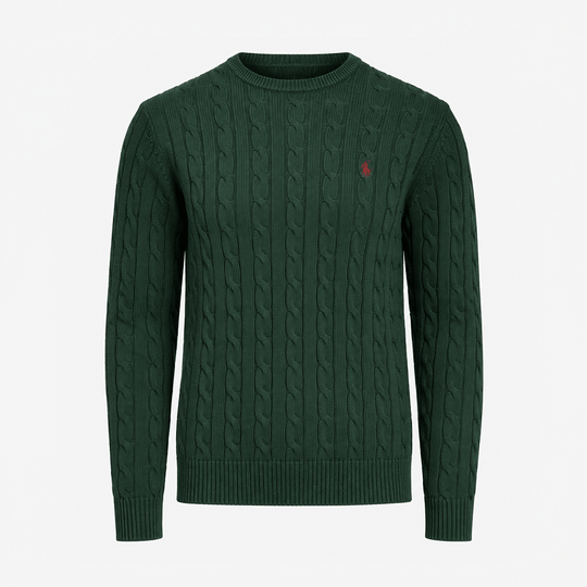 Joules CABLE CREW Mens Sweater Green