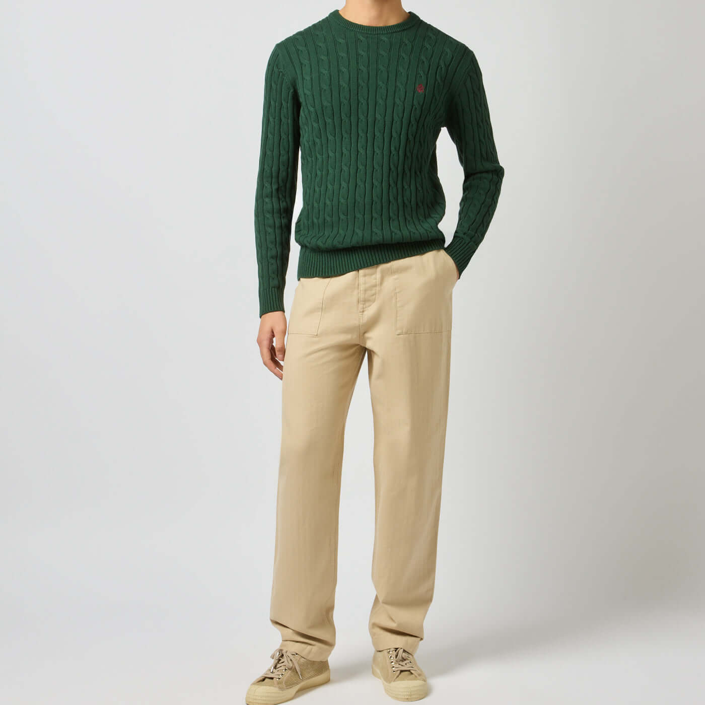 Joules CABLE CREW Mens Sweater Green
