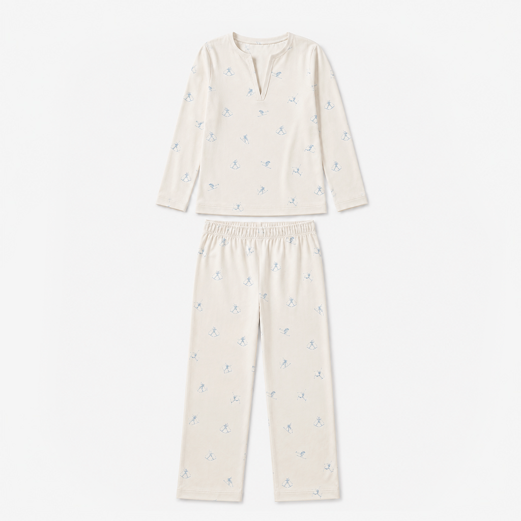 Joules POINTELLE Ladies Pyjama Set Cream Skiers