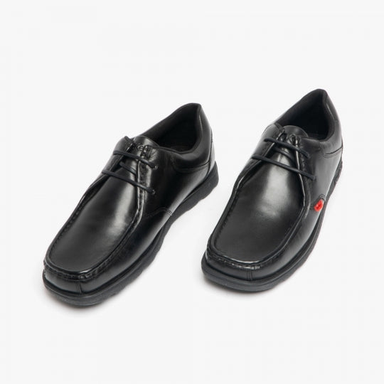 Kickers 114225 FRAGMA LACE 2 Eyelet Boys School Shoes Black