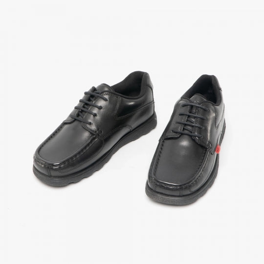 Kickers 114243 FRAGMA LACE 4 EYE Boys School Shoes Black