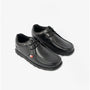 Kickers 114861 FRAGMA LACE 2 Eyelet School Shoes Black side view showing lace-up closure and leather upper