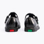 Kickers 115711 FRAGMA T-BUCKLE Girls School Shoes Black back view with buckle closure and colorful sole detailing.