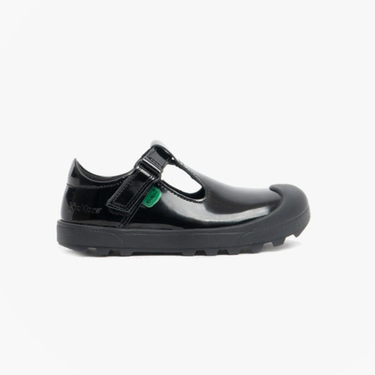 Kickers 116226 PLUNK MJ Girls School Shoes Black Patent