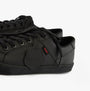 Kickers 116407 KODY LO Unisex School Shoes Black side view showcasing black leather upper and lace-up design.