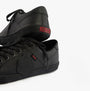 Kickers 116407 KODY LO Unisex School Shoes Black, side view showcasing the leather upper and lace-up design.
