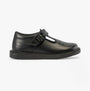 Kickers 117236 KOPI HEART T BAR Infant Girls School Shoes Black side view showing leather upper and buckle fastening.