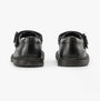 Kickers 117236 KOPI HEART T BAR Infant Girls School Shoes Black back view, showing black leather upper and buckle closure.