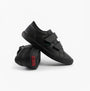 Kickers 117412 KODY TWIN Unisex School Shoes Black side and angled view showcasing touch fasten design and rubber sole.