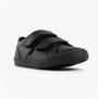 Kickers 117412 KODY TWIN Unisex School Shoes Black side view showing touch fastening and flat sole.