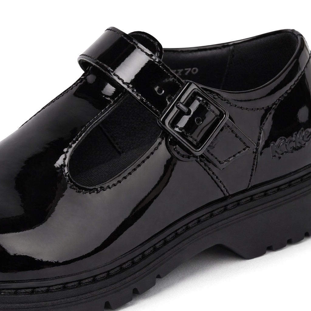 FINLEY T-BAR Girls School Shoes Black