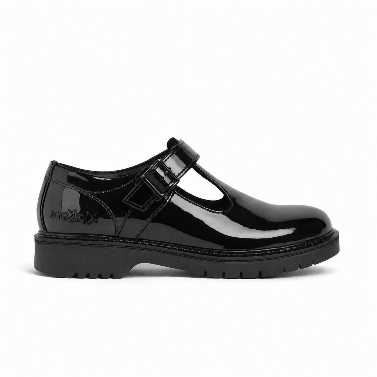 Kickers FINLEY T-BAR Girls School Shoes Black