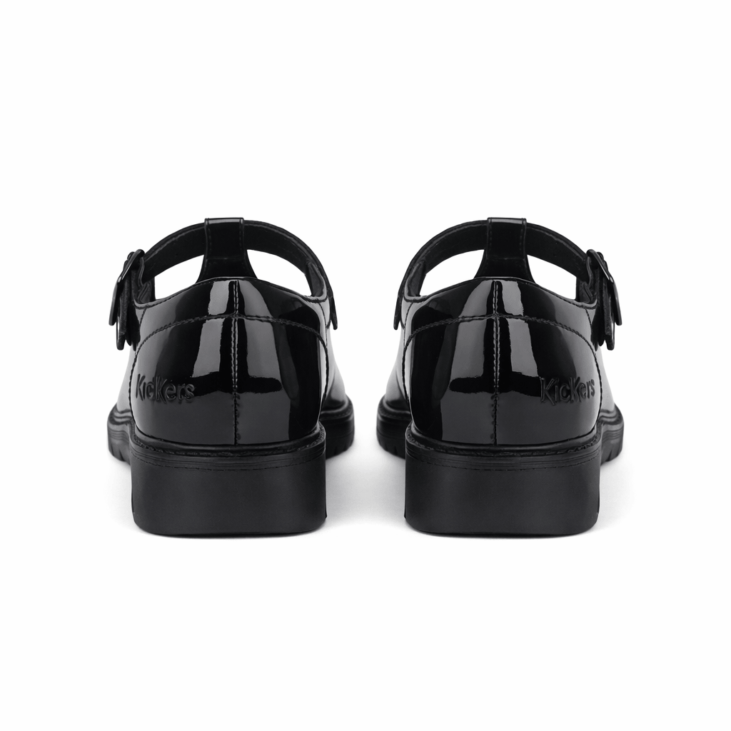 Kickers FINLEY T-BAR Girls School Shoes Black