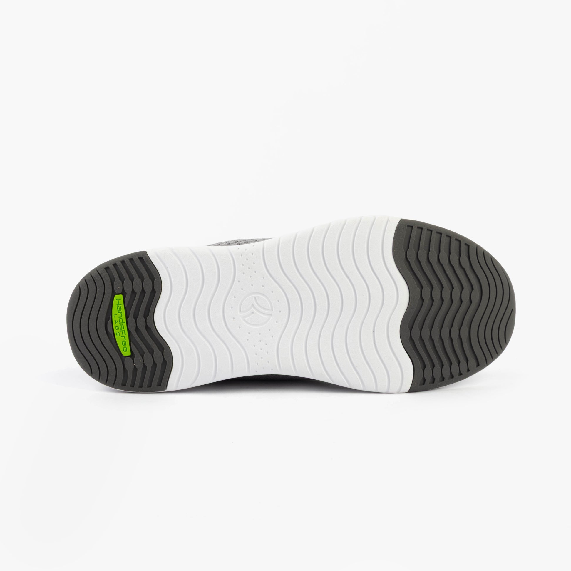 Kizik LIMA Unisex Adults Trainers Grey bottom view showcasing rubber sole design and tread pattern.