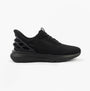 Kizik ATHENS 2.0 Mens Trainers Blackout side view featuring knit upper and rubber sole.