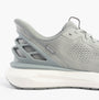 Kizik ATHENS 2.0 Mens Trainers Alloy side view with knit upper and rubber sole in gray color.