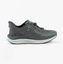 Kizik LONDON Mens Trainers Castlerock side view in grey mesh with rubber sole for casual wear.